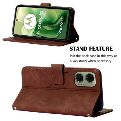 YB Imprinting Series-2 for Motorola Moto G04 4G / G24 4G Case Crossbody Lanyard PU Leather Phone Cover