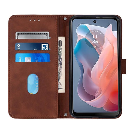 YB Imprinting Series-2 for Motorola Moto G Play 5G (2024) / Moto G 5G (2024) Case Leather Stand Phone Cover with Shoulder Strap
