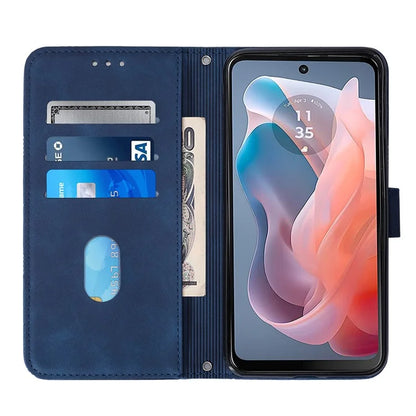 YB Imprinting Series-2 for Motorola Moto G Play 5G (2024) / Moto G 5G (2024) Case Leather Stand Phone Cover with Shoulder Strap