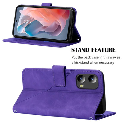 YB Imprinting Series-2 for Motorola Moto G Play 5G (2024) / Moto G 5G (2024) Case Leather Stand Phone Cover with Shoulder Strap