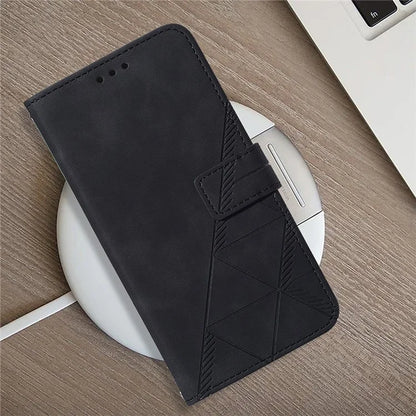 YB Imprinting Series-2 for Motorola Moto G Play 5G (2024) / Moto G 5G (2024) Case Leather Stand Phone Cover with Shoulder Strap