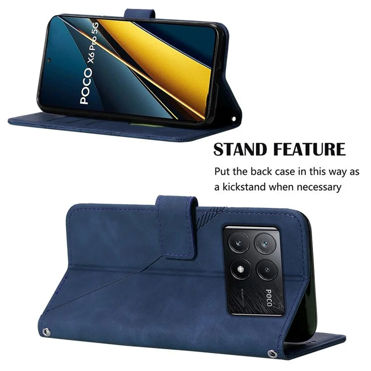 YB Imprinting Series-2 for Xiaomi Poco X6 Pro 5G / Redmi K70E 5G Magnetic Phone Case Line Pattern Crossbody Cover