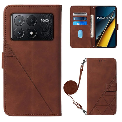 YB Imprinting Series-2 for Xiaomi Poco X6 Pro 5G / Redmi K70E 5G Magnetic Phone Case Line Pattern Crossbody Cover