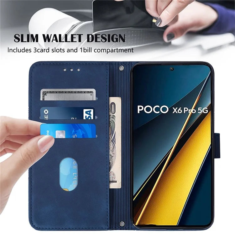 YB Imprinting Series-2 for Xiaomi Poco X6 Pro 5G / Redmi K70E 5G Magnetic Phone Case Line Pattern Crossbody Cover