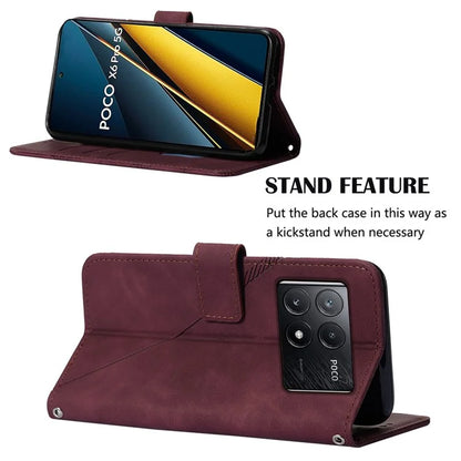 YB Imprinting Series-2 for Xiaomi Poco X6 Pro 5G / Redmi K70E 5G Magnetic Phone Case Line Pattern Crossbody Cover