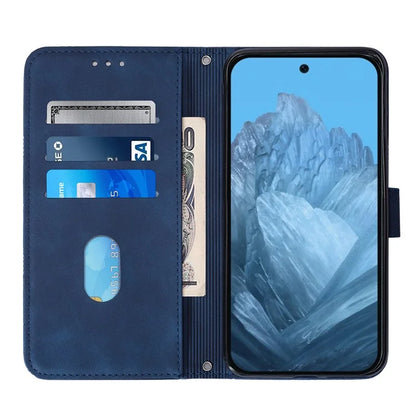 YB Imprinting Series-2 for Google Pixel 9 Case Cell Phone Imprinted Leather Stand Cover with Shoulder Strap