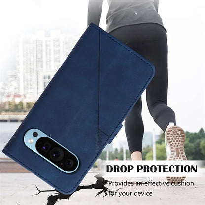 YB Imprinting Series-2 for Google Pixel 9 Case Cell Phone Imprinted Leather Stand Cover with Shoulder Strap