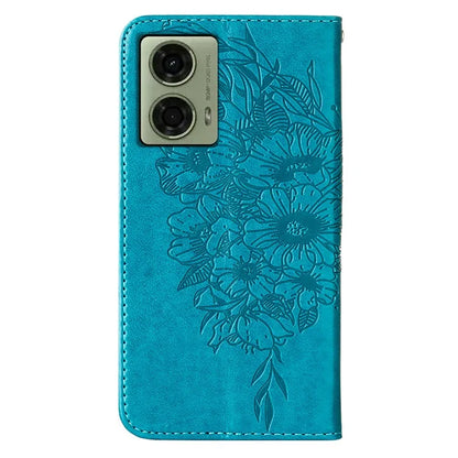 YB Imprinting Series-4 For Motorola Moto G04 4G / Moto G24 4G Case Flip Stand Floral Butterfly Phone Cover