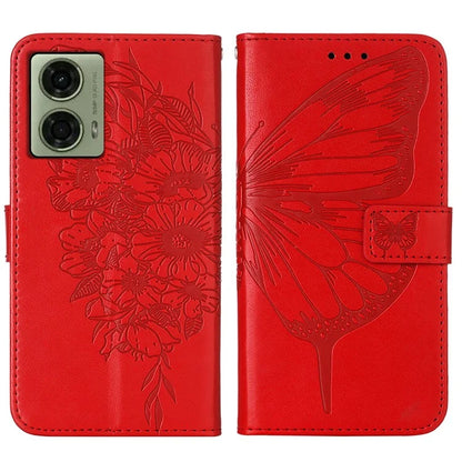 YB Imprinting Series-4 For Motorola Moto G04 4G / Moto G24 4G Case Flip Stand Floral Butterfly Phone Cover