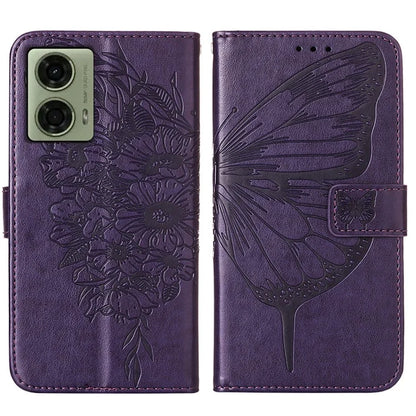 YB Imprinting Series-4 For Motorola Moto G04 4G / Moto G24 4G Case Flip Stand Floral Butterfly Phone Cover