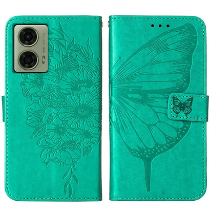 YB Imprinting Series-4 For Motorola Moto G04 4G / Moto G24 4G Case Flip Stand Floral Butterfly Phone Cover