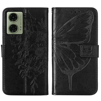 YB Imprinting Series-4 For Motorola Moto G04 4G / Moto G24 4G Case Flip Stand Floral Butterfly Phone Cover