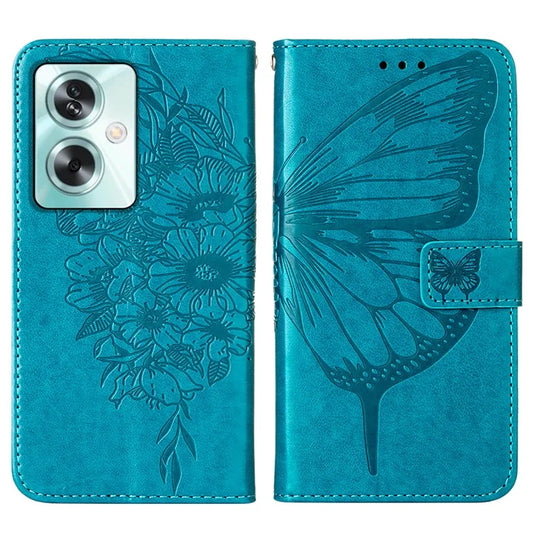YB Imprinting Series-4 For Oppo A79 5G / A2 5G Phone Case Leather Stand Wallet Imprinted Cover with Strap