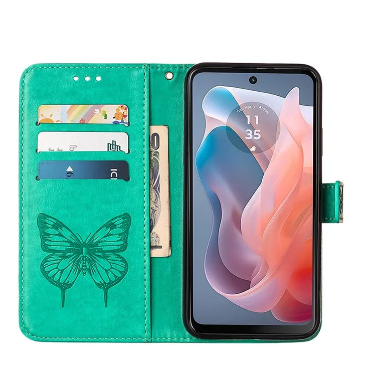YB Imprinting Series-4 For Motorola Moto G Play 5G (2024) / Moto G 5G (2024) Phone Case with Floral Butterfly Pattern