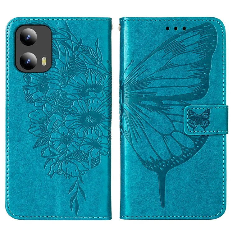 YB Imprinting Series-4 For Motorola Moto G Play 5G (2024) / Moto G 5G (2024) Phone Case with Floral Butterfly Pattern