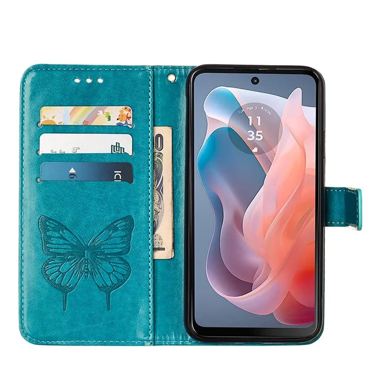 YB Imprinting Series-4 For Motorola Moto G Play 5G (2024) / Moto G 5G (2024) Phone Case with Floral Butterfly Pattern