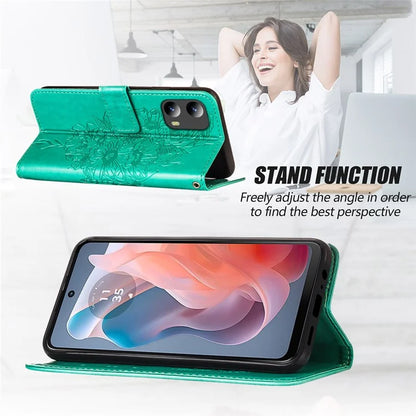 YB Imprinting Series-4 For Motorola Moto G Play 5G (2024) / Moto G 5G (2024) Phone Case with Floral Butterfly Pattern