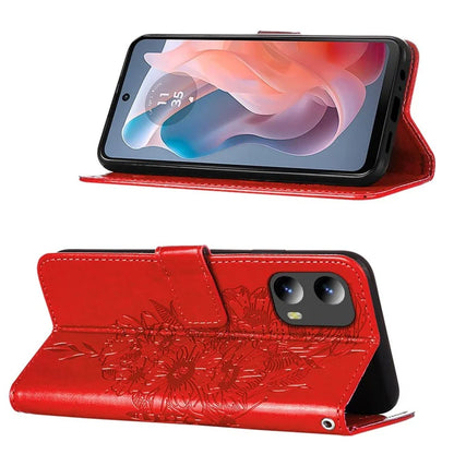 YB Imprinting Series-4 For Motorola Moto G Play 5G (2024) / Moto G 5G (2024) Phone Case with Floral Butterfly Pattern