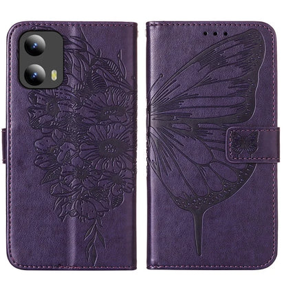 YB Imprinting Series-4 For Motorola Moto G Play 5G (2024) / Moto G 5G (2024) Phone Case with Floral Butterfly Pattern