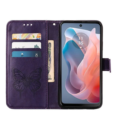 YB Imprinting Series-4 For Motorola Moto G Play 5G (2024) / Moto G 5G (2024) Phone Case with Floral Butterfly Pattern