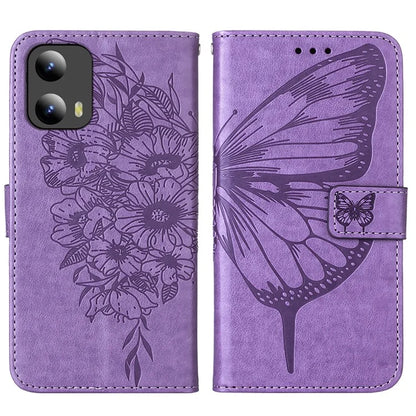 YB Imprinting Series-4 For Motorola Moto G Play 5G (2024) / Moto G 5G (2024) Phone Case with Floral Butterfly Pattern