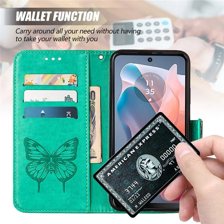 YB Imprinting Series-4 For Motorola Moto G Play 5G (2024) / Moto G 5G (2024) Phone Case with Floral Butterfly Pattern