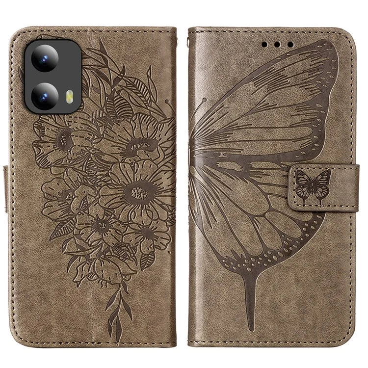 YB Imprinting Series-4 For Motorola Moto G Play 5G (2024) / Moto G 5G (2024) Phone Case with Floral Butterfly Pattern