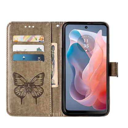 YB Imprinting Series-4 For Motorola Moto G Play 5G (2024) / Moto G 5G (2024) Phone Case with Floral Butterfly Pattern