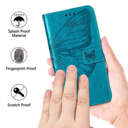 YB Imprinting Series-4 For Google Pixel 9 PU Leather Case Butterfly Pattern Cover with Wrist Strap
