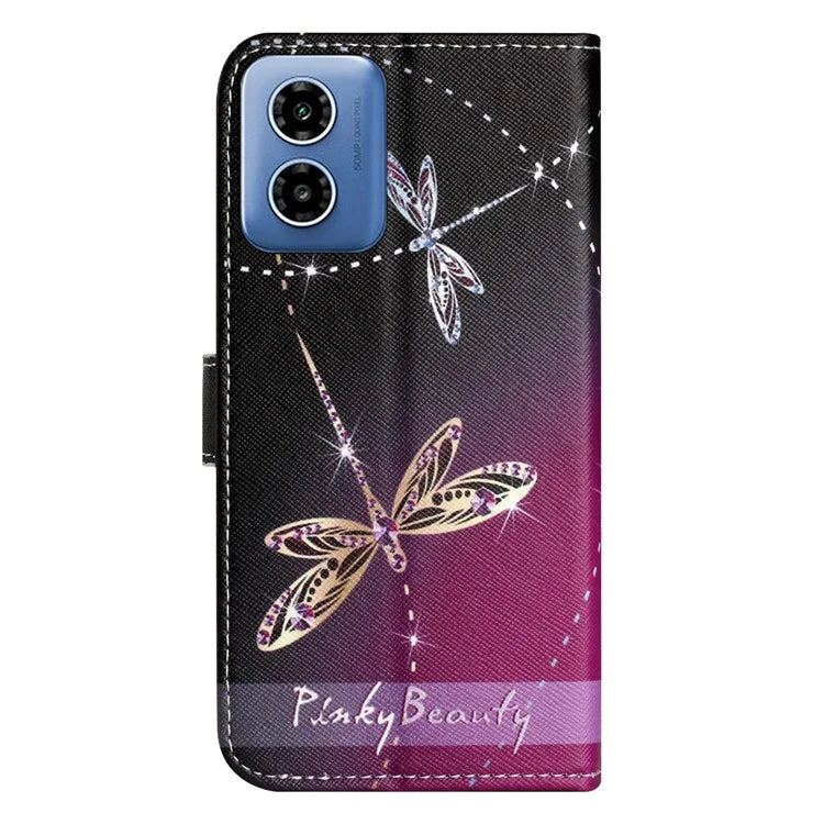 For Motorola Moto G04 4G / G24 4G Cell Phone Cover Case Leather 3D Pattern Magnetic Flip Phone Shell