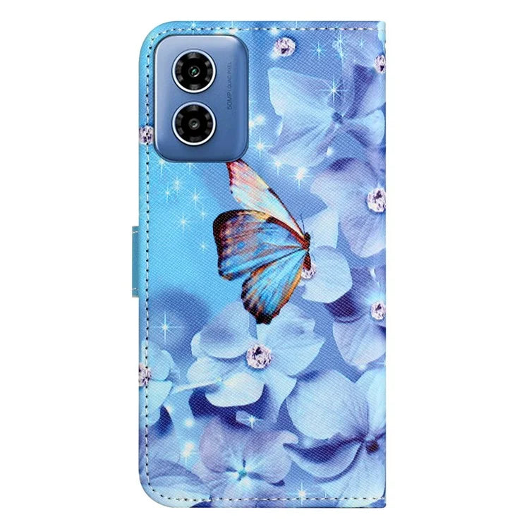 For Motorola Moto G04 4G / G24 4G Cell Phone Cover Case Leather 3D Pattern Magnetic Flip Phone Shell