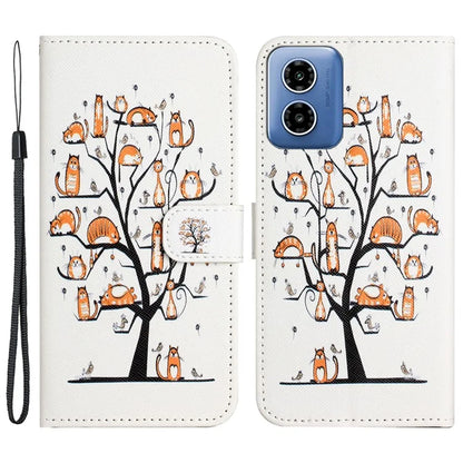 For Motorola Moto G04 4G / G24 4G Cell Phone Cover Case Leather 3D Pattern Magnetic Flip Phone Shell
