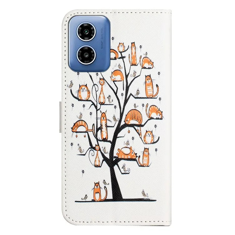 For Motorola Moto G04 4G / G24 4G Cell Phone Cover Case Leather 3D Pattern Magnetic Flip Phone Shell