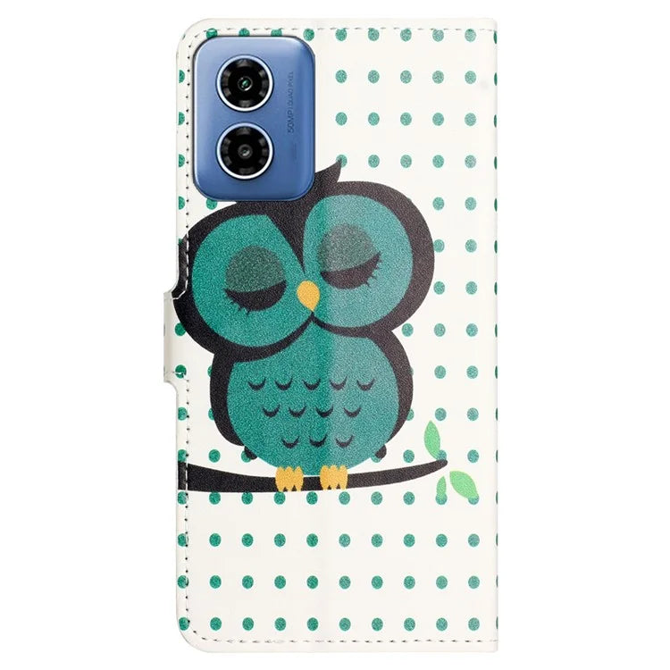 For Motorola Moto G04 4G / G24 4G Cell Phone Cover Pattern Printing Folio PU Leather Phone Case