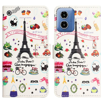 For Motorola Moto G04 4G / G24 4G Cell Phone Cover Pattern Printing Folio PU Leather Phone Case