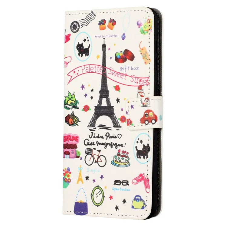 For Motorola Moto G04 4G / G24 4G Cell Phone Cover Pattern Printing Folio PU Leather Phone Case