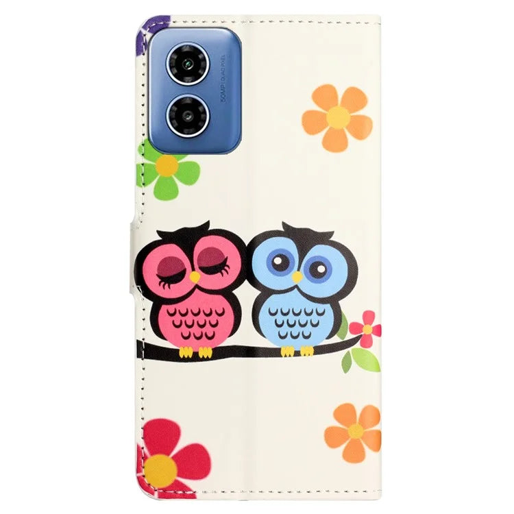 For Motorola Moto G04 4G / G24 4G Cell Phone Cover Pattern Printing Folio PU Leather Phone Case