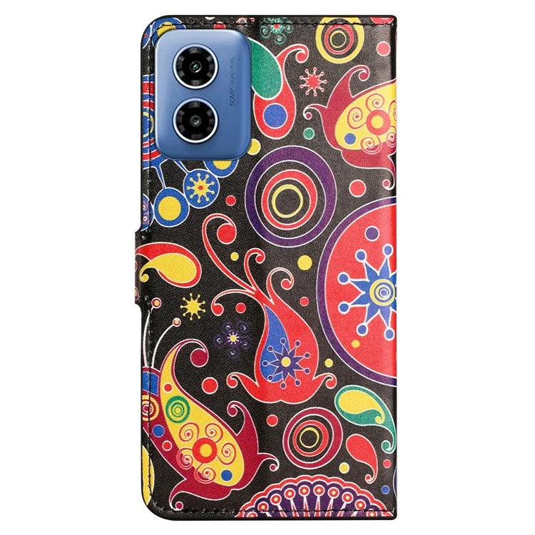 For Motorola Moto G04 4G / G24 4G Cell Phone Cover Pattern Printing Folio PU Leather Phone Case