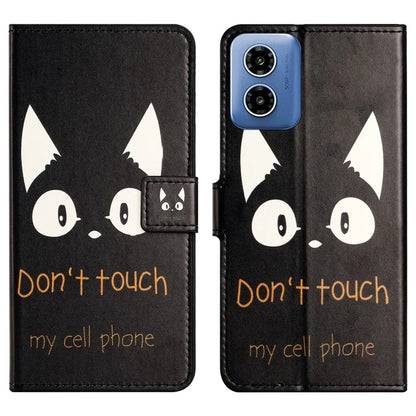 For Motorola Moto G04 4G / G24 4G Cell Phone Cover Pattern Printing Folio PU Leather Phone Case