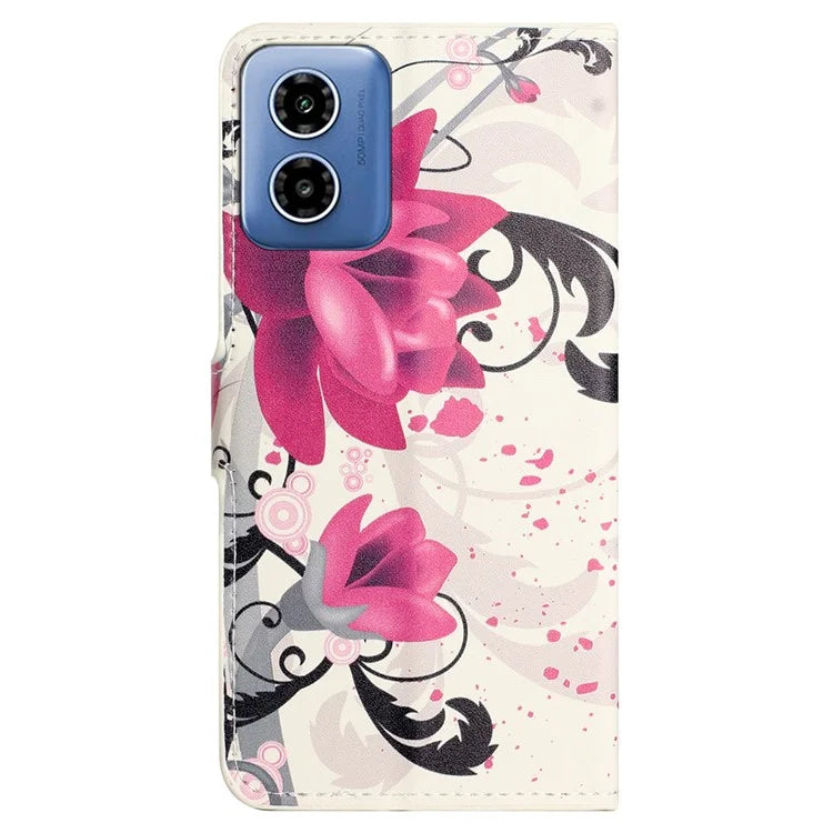 For Motorola Moto G04 4G / G24 4G Cell Phone Cover Pattern Printing Folio PU Leather Phone Case