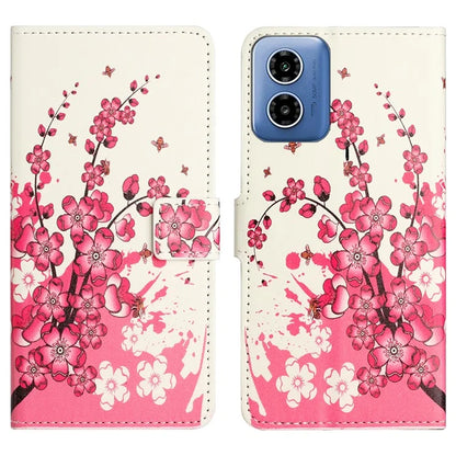 For Motorola Moto G04 4G / G24 4G Cell Phone Cover Pattern Printing Folio PU Leather Phone Case