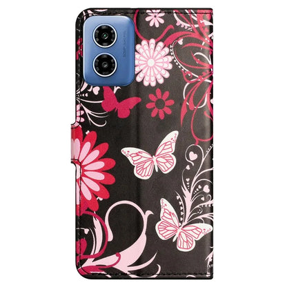 For Motorola Moto G04 4G / G24 4G Cell Phone Cover Pattern Printing Folio PU Leather Phone Case