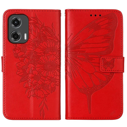 YB Imprinting Series-4 For Motorola Moto G Stylus 5G (2024) Magnetic Phone Case Wallet Cover Butterfly Imprinted