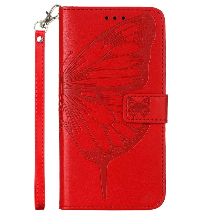 YB Imprinting Series-4 For Motorola Moto G Stylus 5G (2024) Magnetic Phone Case Wallet Cover Butterfly Imprinted