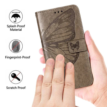 YB Imprinting Series-4 For Motorola Moto G Stylus 5G (2024) Magnetic Phone Case Wallet Cover Butterfly Imprinted