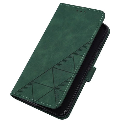 YB Imprinting Series-2 for Oppo Reno11 Pro 5G (Global) Case with Crossbody Strap Wallet PU Leather Phone Coverish Green