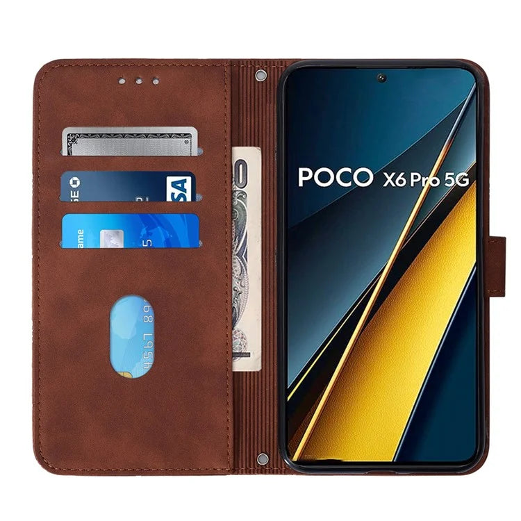 YB Imprinting Series-1 For Xiaomi Poco X6 Pro 5G / Redmi K70E 5G Case Leather Wallet Shockproof Phone Cover