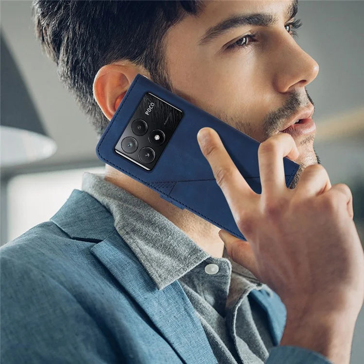 YB Imprinting Series-1 For Xiaomi Poco X6 Pro 5G / Redmi K70E 5G Case Leather Wallet Shockproof Phone Cover