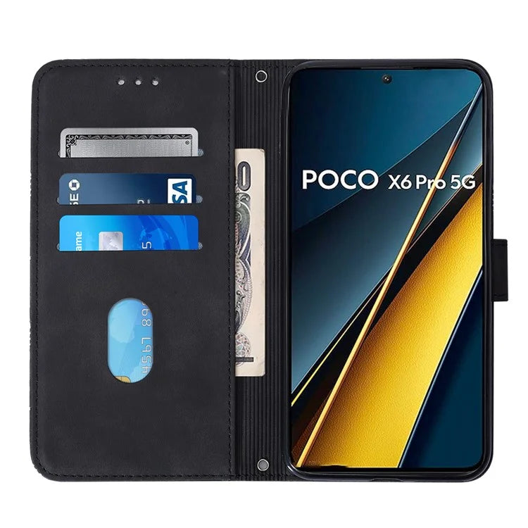 YB Imprinting Series-1 For Xiaomi Poco X6 Pro 5G / Redmi K70E 5G Case Leather Wallet Shockproof Phone Cover