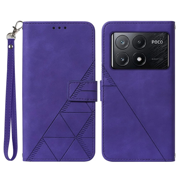 YB Imprinting Series-1 For Xiaomi Poco X6 Pro 5G / Redmi K70E 5G Case Leather Wallet Shockproof Phone Cover
